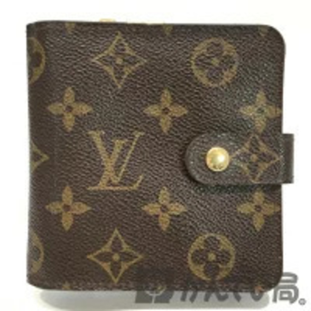 Louis Vuitton Zip Card Wallet Compact Brown Billfold Leather Monogram